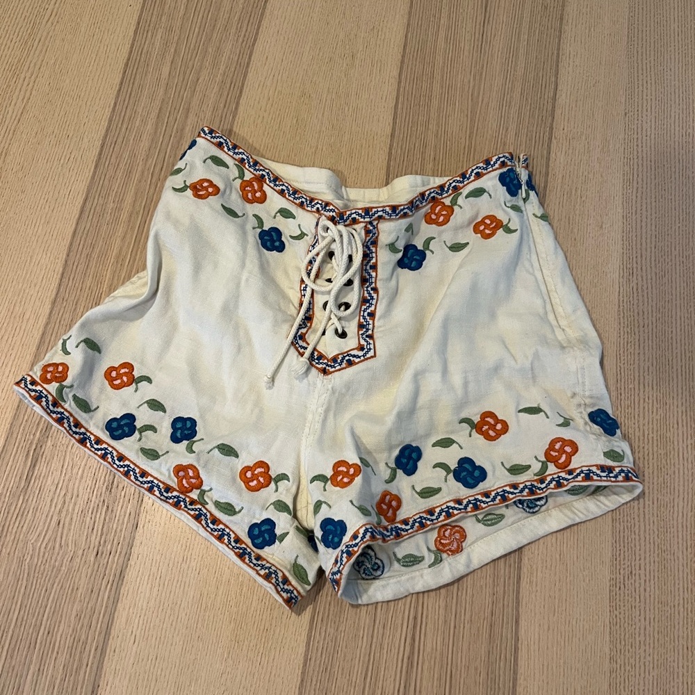 Free People Embroidered Shorts